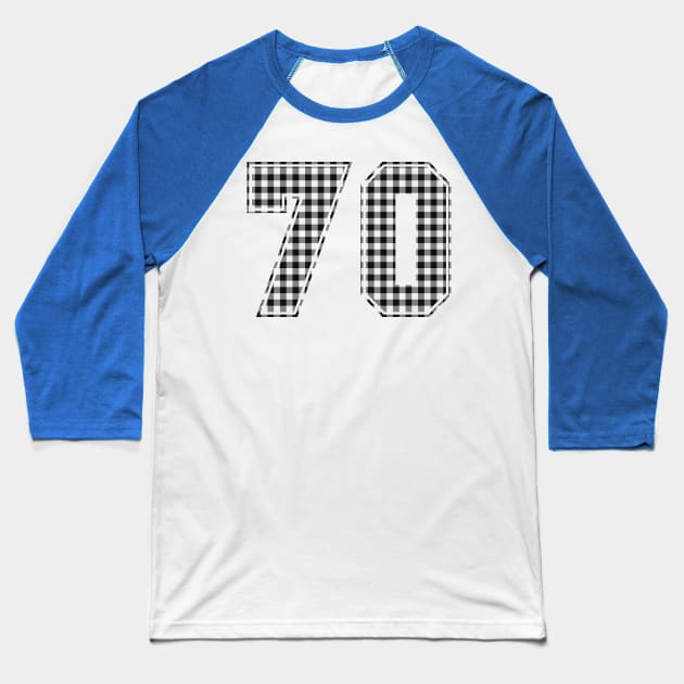 Plaid Number - 70 - Dark Baseball T-Shirt by tavare